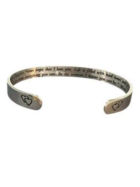 Inspirational Bracelet For Daughter With Heart Engraving From Mom